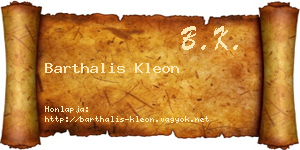 Barthalis Kleon névjegykártya